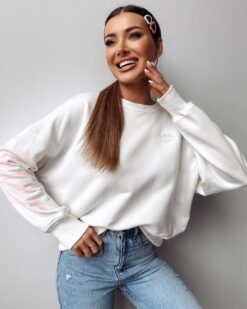 Olavoga Oversized  Sweatshirt with Trendy Sleeve Print