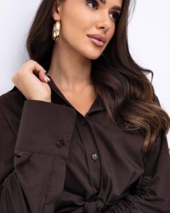 Women’s Oversize Shirt with Gathered Sleeves